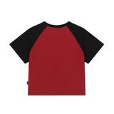 Bat Raglan Crop T-Shirt_Red