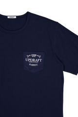 [UPDRAFT]NYLON POCKET COTTON T-SHIRT NAVY
