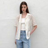 (BL-4320)RANO SEE THROUGH LACE SHIRT