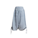 (2color)ピンタック ドローストリング チェック バミューダ パンツ