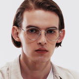 Knouun Round titanium glasses CODE. 102. C Sizzy silver