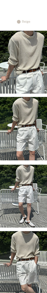 [S/S] Hazzi boucle linen round neck knit(4color)