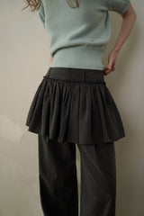 Slim button half knit_mint