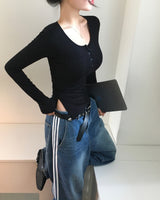 [MADE] タスサイドスリット長袖トップ