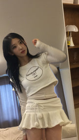 ˚₊ ミング ドレープ ニット スカート˚₊·