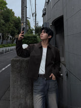 Luen Contrasted leather jacket