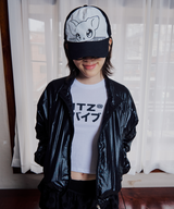 キャットモンスタートラッカーキャップ - BLACK