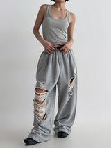 ASCLO Destroyed Sweat Pants (2color)