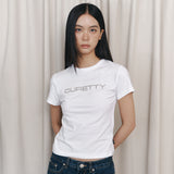 C ロゴコンベックスTシャツ_ホワイト