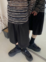 ツータックワイドバンディングハーフパンツ　2色