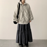 ロニーチェッカーフリルロングスカート