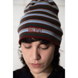 LOGO STRIPE BEANIE / BRICK