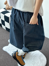 BASIC STITCH WIDE 7 8 ロングバミューダ 🖤💙2COLOR