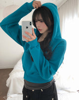 POEN Slit Button Halter Layered Hoodie