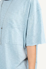 Slub rib layered T-shirt