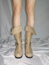 2way button folding boots