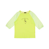 ボニーツートーンスラブラグランTシャツ (neon/lime)