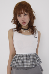  pumpkin check sleeveless_white
