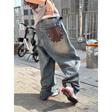[Unisex] バックレザーポケットワイドパンツ