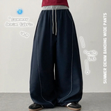 リーミングウエストバンディングカラステッチハドルチャランデニムワイドパンツ