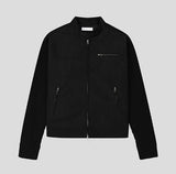 レイデン スエード ニット ミックス クロップ ライダー ジャケット
