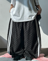 KOREAN/HIGH QUALITY 🤎 TRACK DOT WIDE SEMI BALLOON LONG PANTS 🤎🖤🐣💚 - 6 COLORS
