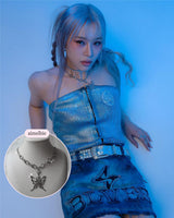 [IDLE Miyeon Necklace] Princess Butterfly Chain Semi Choker Necklace