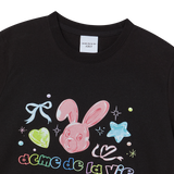 25SS TWINKLE JEWELRY BUNNY WOMAN SHORT SLEEVE T-SHIRT BLACK