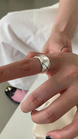 Quilting bold silver ring