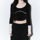 (2nd reorder) corset stud long sleeve - black