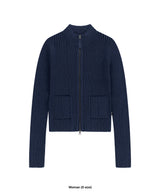 TWO TONE ZIP UP CARDIGAN
