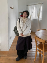 Kerhol Check Button Layered Skirt