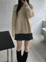 Melton loose fit knitwear (2 colors)
