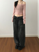 デイリーローワイドデニムパンツ (2 colors)