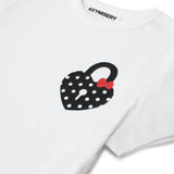 ハートロックドットクロップTシャツ (ホワイト)