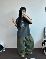 💚5000ソルド🥳❤‍🔥ナイロンバージョン🥳❤‍🔥 ツーピンタックバルーンコットンパンツ💚🖤🩶🤎5COLOR