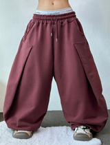 エンジェルズウィング👼🏻フォルディングツーピンタックバルーンロングパンツ🧸🤍❤🩶🖤5カラー
