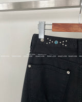 エスニックパーツブラックワイドパンツ