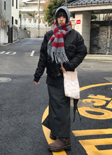 (WOOL) TIE STRAP LAYERED SKIRT
