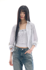 Caelum collar striped shirt