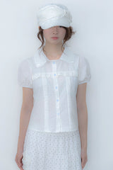 wing frill blouse(WHITE)