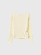 DRAPE SHIRRING LONG SLEEVE T-SHIRT