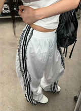 Nylon Lace-Up Track Pants [2 Colors]