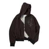 Untitled Starrynight Small Stripe Hood Zip Up Wine Black