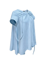  DRAPING TOP . LIGHT BLUE