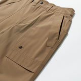 Poly Cotton RIB Track Zip Pants - BEIGE