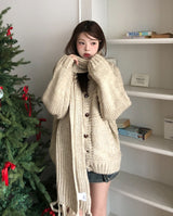 [wool20%] エリーぼかしハンドメイドニットカーディガン