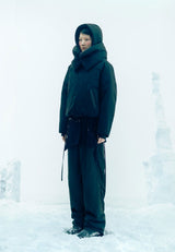 Detachable Muffler Down Jacket / Black