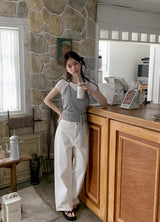 Darunel Cotton Hidden Banding Wide Pants (3color/ 2type)