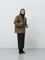 hairy quilting jacket - khaki beige 